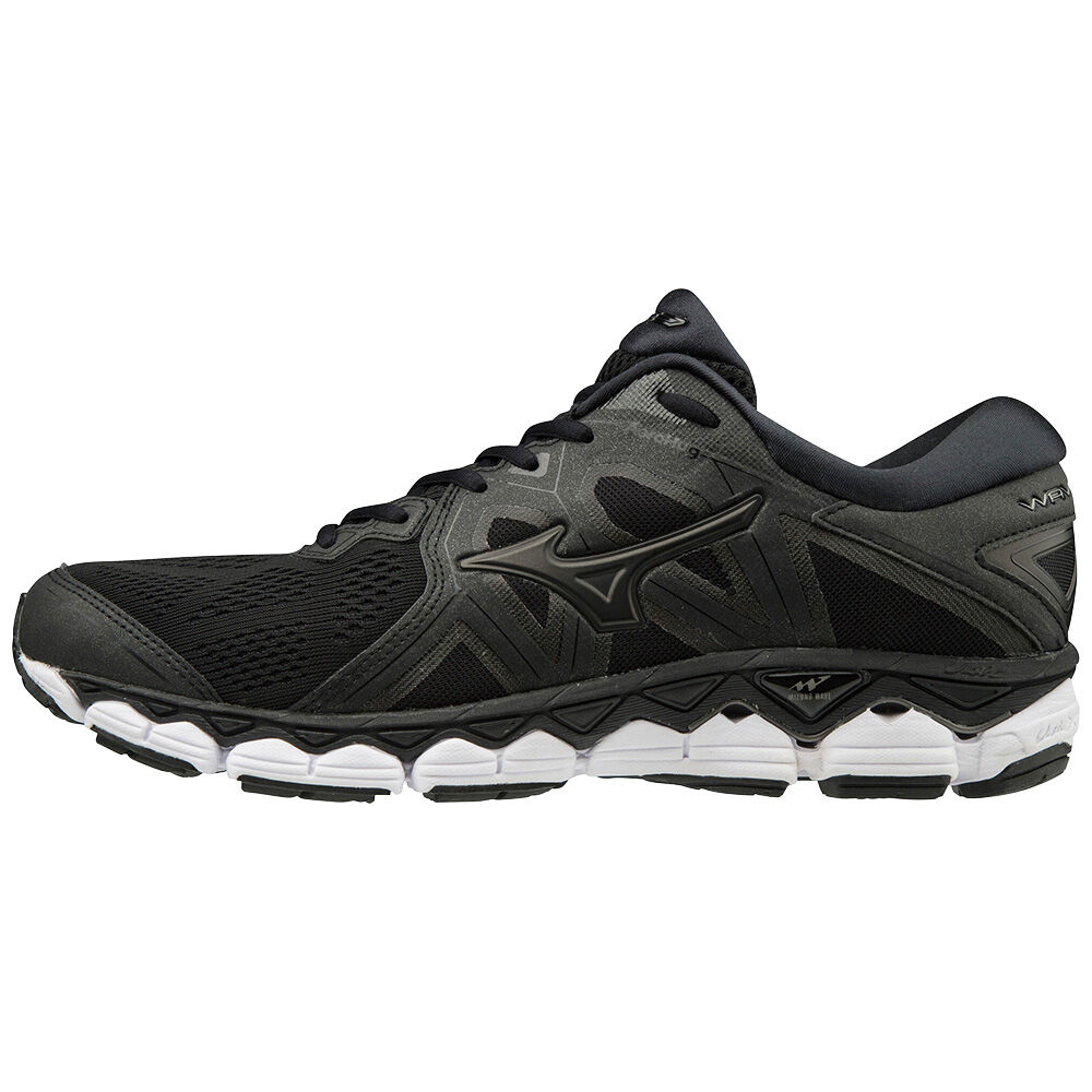 Zapatillas Running Mizuno WAVE SKY 2 Hombre Negras/Gris Baratas YSFT-76301